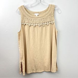 J. Jill Crochet Bauble Top Sleeveless